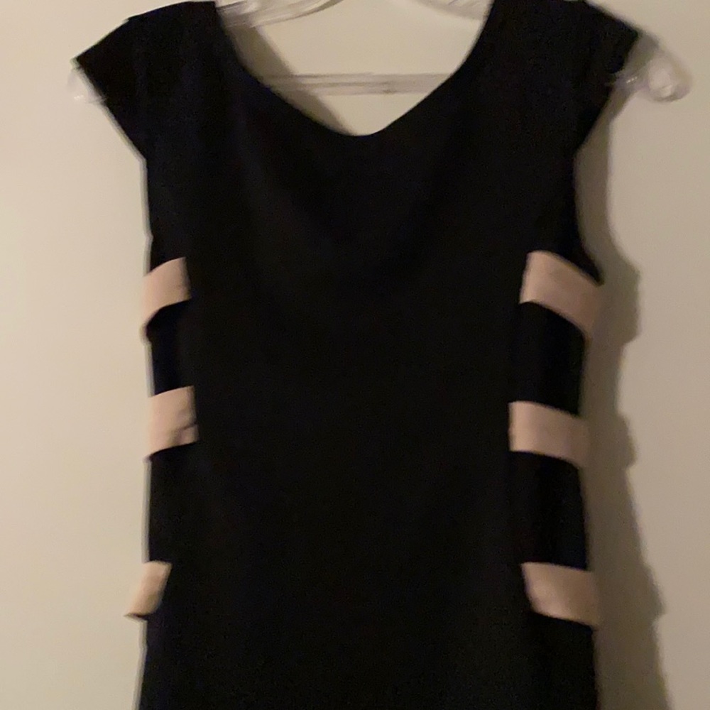 Elegant women open black dress